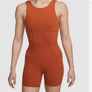 Nike Yoga Dri-Fit Luxe 5" Jumpsuit Rust Orange  Size L NEW with tag